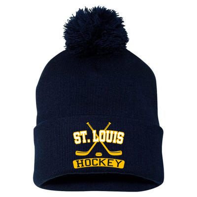 St. Louis Hockey Pom Pom 12in Knit Beanie