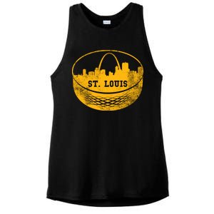 St. Louis Hockey Puck City Ladies PosiCharge Tri-Blend Wicking Tank