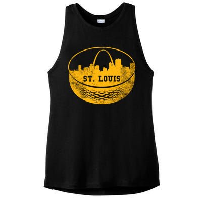 St. Louis Hockey Puck City Ladies PosiCharge Tri-Blend Wicking Tank