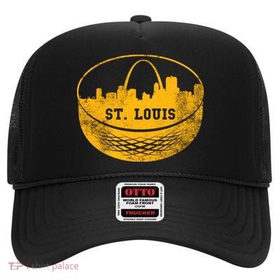 St. Louis Hockey Puck City High Crown Mesh Back Trucker Hat