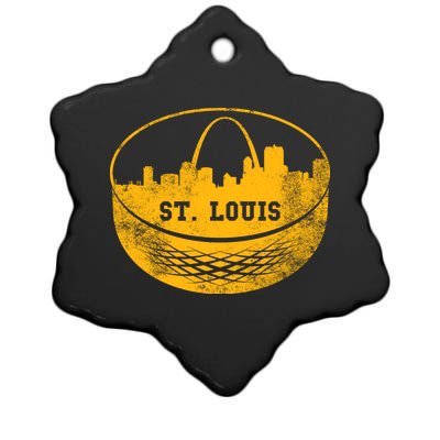 St. Louis Hockey Puck City Ceramic Star Ornament