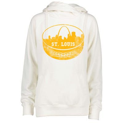 St. Louis Hockey Puck City Womens Funnel Neck Pullover Hood