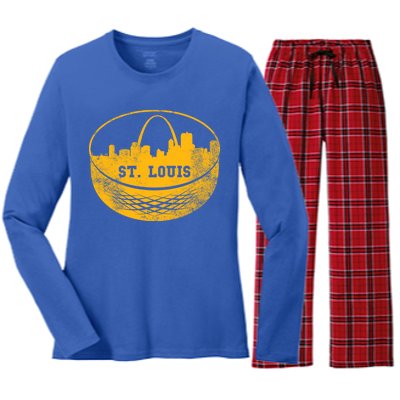 St. Louis Hockey Puck City Women's Long Sleeve Flannel Pajama Set 