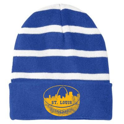 St. Louis Hockey Puck City Striped Beanie with Solid Band