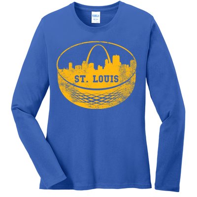 St. Louis Hockey Puck City Ladies Long Sleeve Shirt