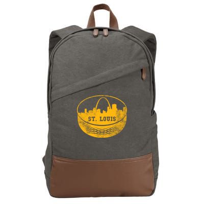 St. Louis Hockey Puck City Cotton Canvas Backpack