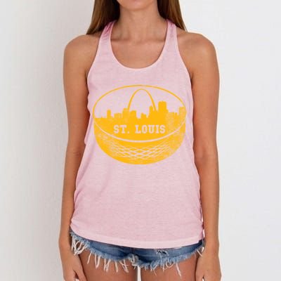 St. Louis Hockey Puck City Women's Knotted Racerback Tank