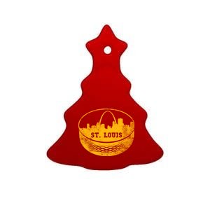 St. Louis Hockey Puck City Ceramic Tree Ornament