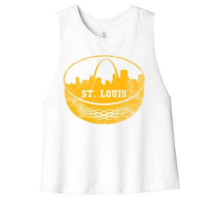 St. Louis Hockey Puck City Women's Racerback Cropped Tank