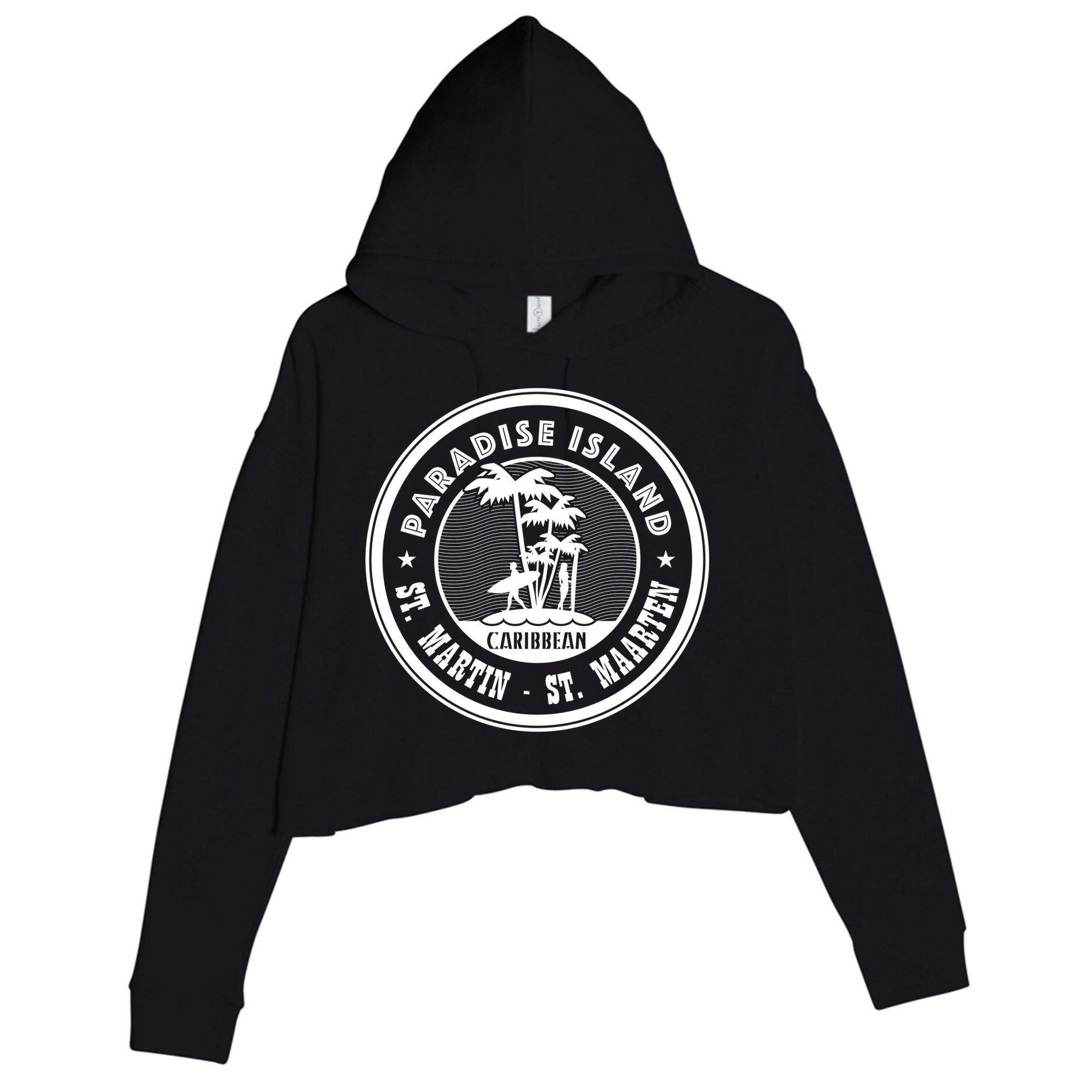 St. Martin Paradise Island Crop Fleece Hoodie