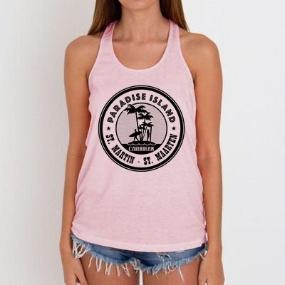 St. Martin Paradise Island Women's Knotted Racerback Tank