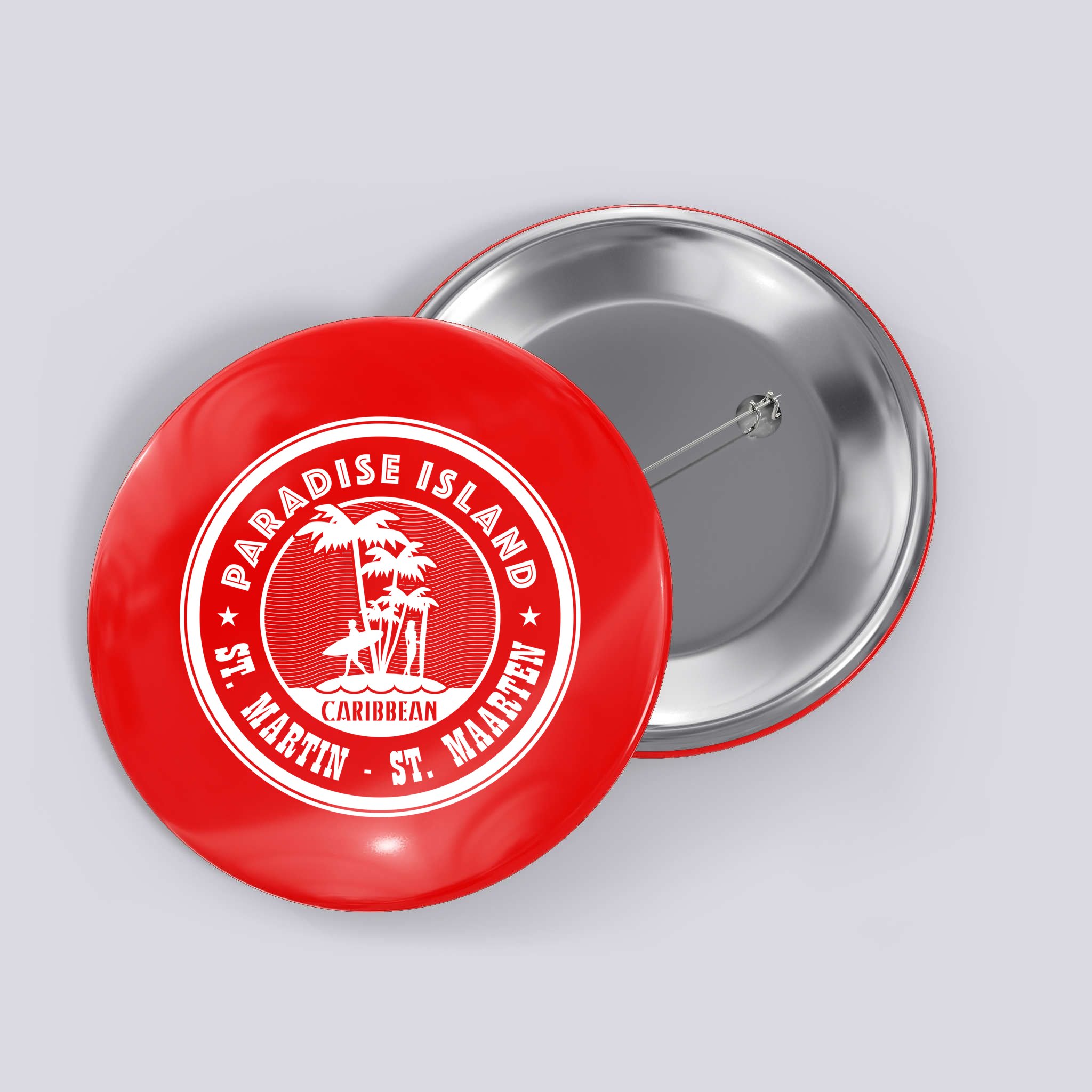 St. Martin Paradise Island Button