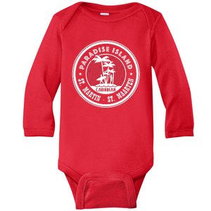 St. Martin Paradise Island Baby Long Sleeve Bodysuit