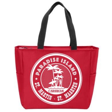 St. Martin Paradise Island Zip Tote Bag