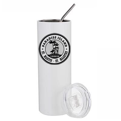 St. Martin Paradise Island Stainless Steel Tumbler