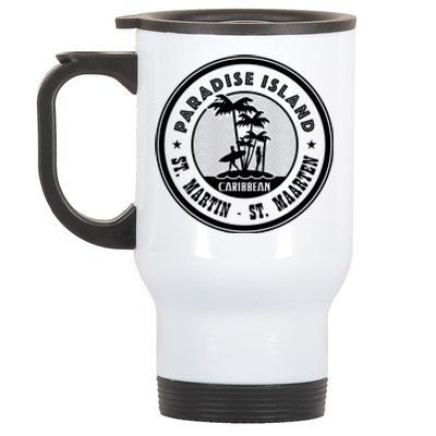 St. Martin Paradise Island Stainless Steel Travel Mug