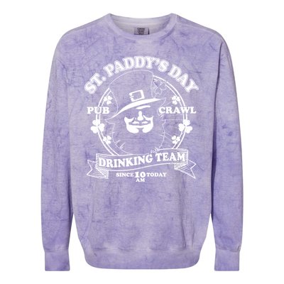 St. Paddy's Day Pub Crawl Drinking Team Colorblast Crewneck Sweatshirt