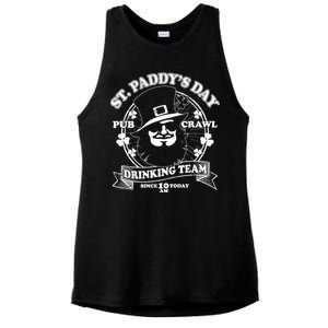 St. Paddy's Day Pub Crawl Drinking Team Ladies PosiCharge Tri-Blend Wicking Tank