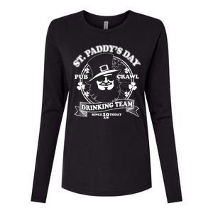 St. Paddy's Day Pub Crawl Drinking Team Womens Cotton Relaxed Long Sleeve T-Shirt