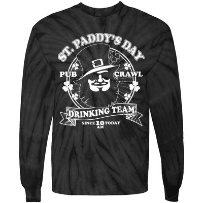 St. Paddy's Day Pub Crawl Drinking Team Tie-Dye Long Sleeve Shirt
