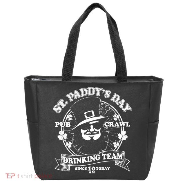 St. Paddy's Day Pub Crawl Drinking Team Zip Tote Bag