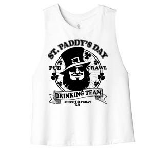 St. Paddy's Day Pub Crawl Drinking Team Women's Racerback Cropped Tank