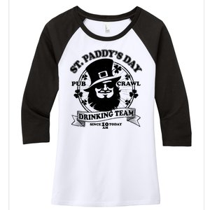 St. Paddy's Day Pub Crawl Drinking Team Women's Tri-Blend 3/4-Sleeve Raglan Shirt