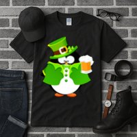 St. Patrack's Day Funny Penguin Drinking Beer Tall T-Shirt