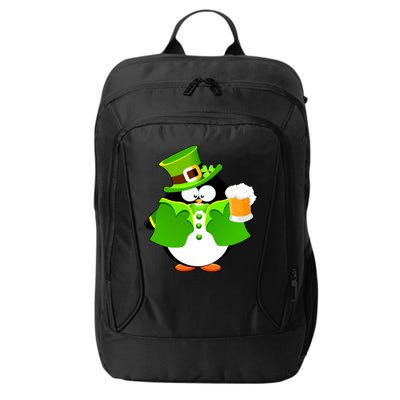 St. Patrack's Day Funny Penguin Drinking Beer City Backpack