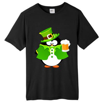 St. Patrack's Day Funny Penguin Drinking Beer Tall Fusion ChromaSoft Performance T-Shirt