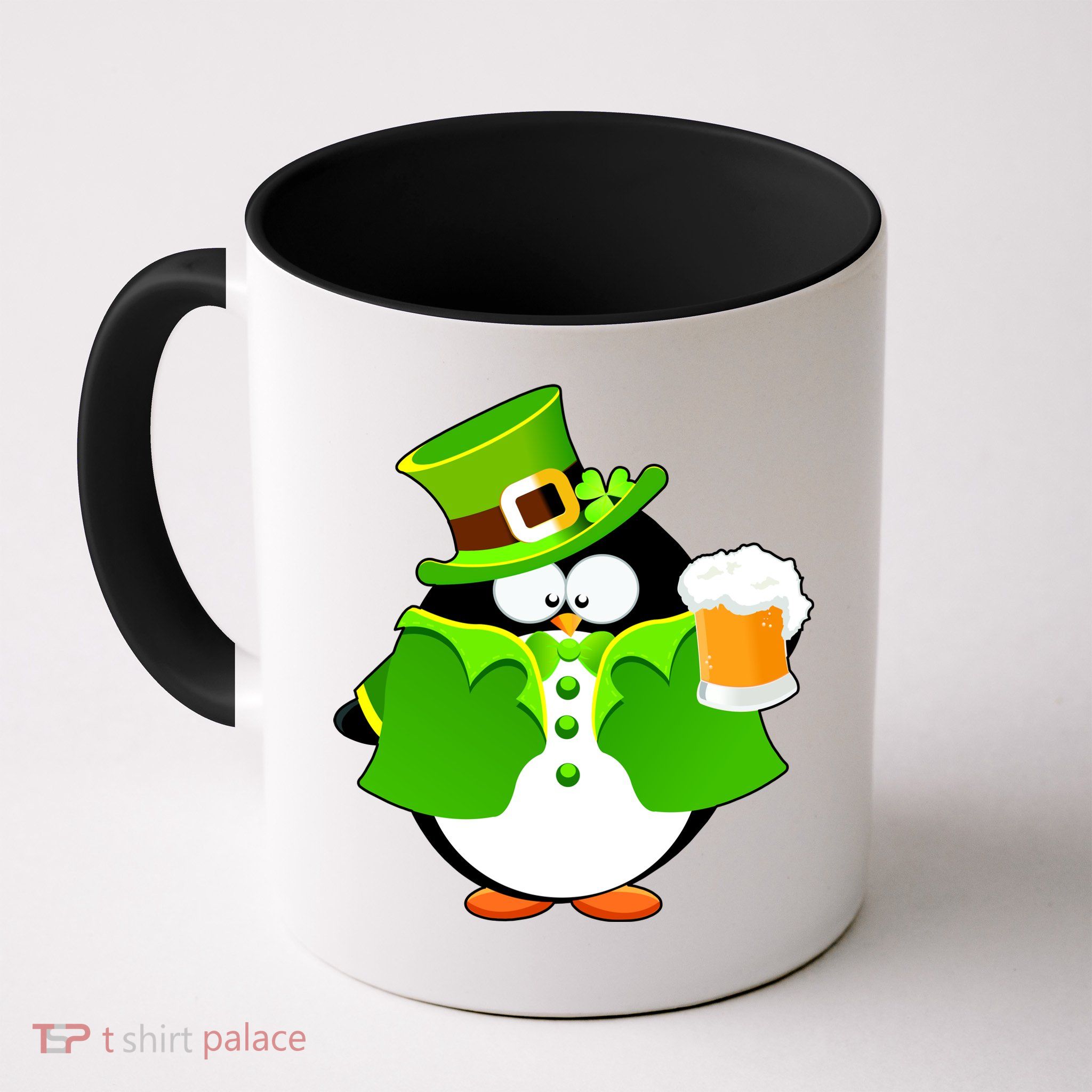St. Patrack's Day Funny Penguin Drinking Beer Mug
