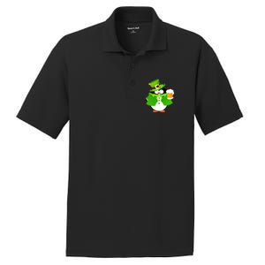 St. Patrack's Day Funny Penguin Drinking Beer PosiCharge RacerMesh Polo