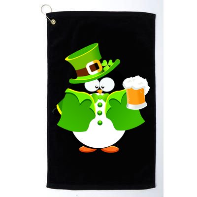 St. Patrack's Day Funny Penguin Drinking Beer Golf Towel