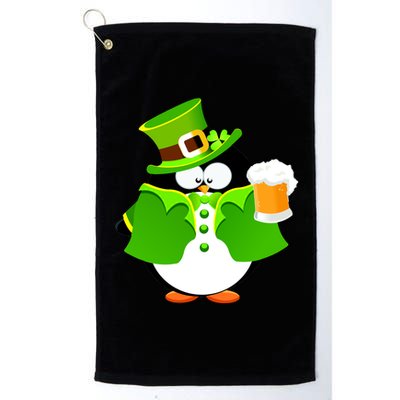 St. Patrack's Day Funny Penguin Drinking Beer Platinum Collection Golf Towel