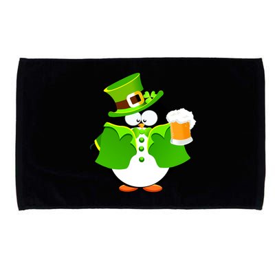 St. Patrack's Day Funny Penguin Drinking Beer Microfiber Hand Towel