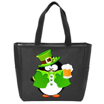 St. Patrack's Day Funny Penguin Drinking Beer Zip Tote Bag