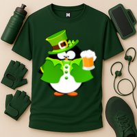 St. Patrack's Day Funny Penguin Drinking Beer Performance Shirt