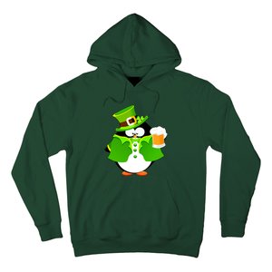 St. Patrack's Day Funny Penguin Drinking Beer Hoodie