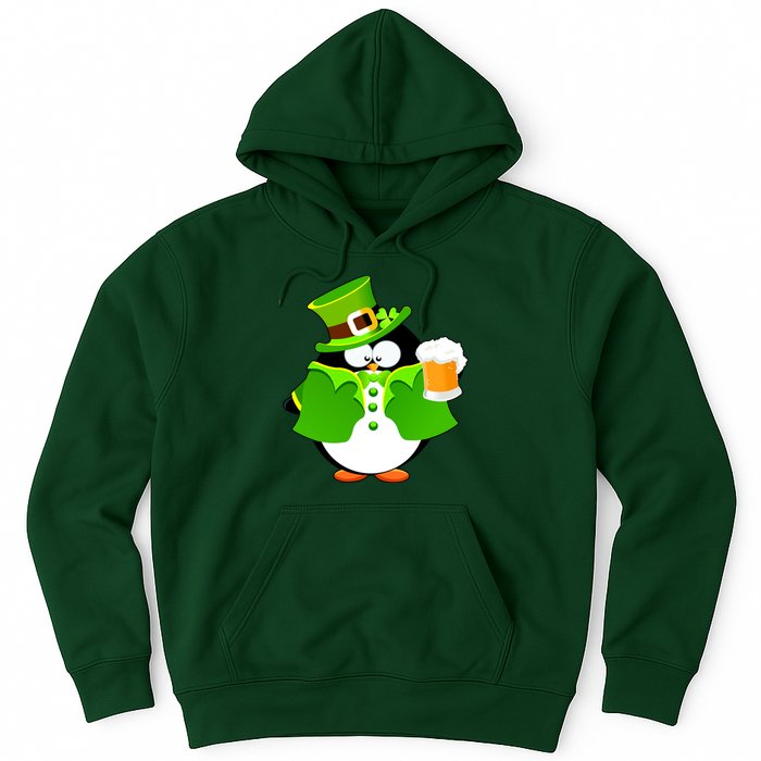 St. Patrack's Day Funny Penguin Drinking Beer Hoodie