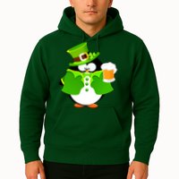 St. Patrack's Day Funny Penguin Drinking Beer Hoodie