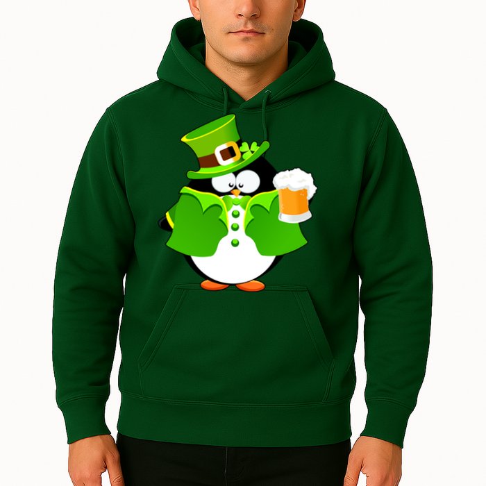 St. Patrack's Day Funny Penguin Drinking Beer Hoodie
