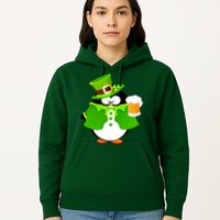 St. Patrack's Day Funny Penguin Drinking Beer Hoodie