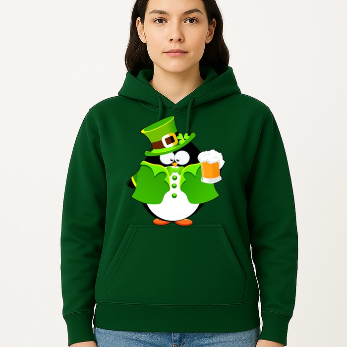 St. Patrack's Day Funny Penguin Drinking Beer Hoodie