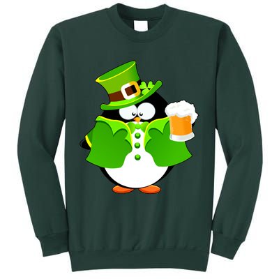 St. Patrack's Day Funny Penguin Drinking Beer Sweatshirt