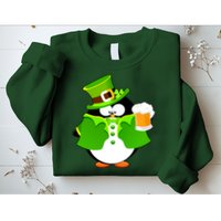 St. Patrack's Day Funny Penguin Drinking Beer Sweatshirt