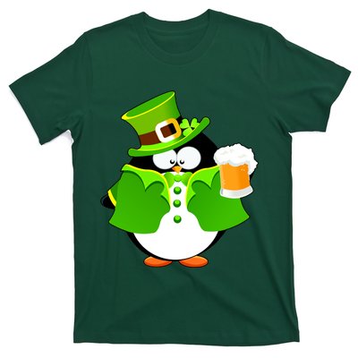 St. Patrack's Day Funny Penguin Drinking Beer T-Shirt