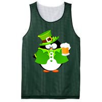 St. Patrack's Day Funny Penguin Drinking Beer Mesh Reversible Basketball Jersey Tank