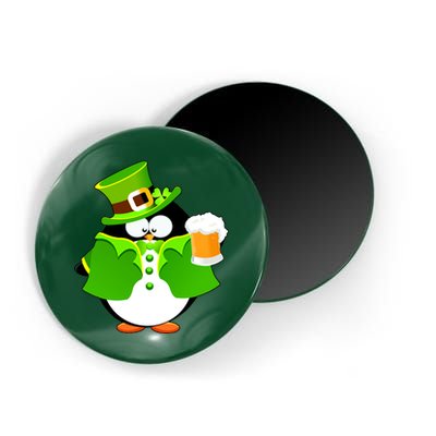 St. Patrack's Day Funny Penguin Drinking Beer Magnet