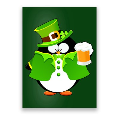 St. Patrack's Day Funny Penguin Drinking Beer Poster