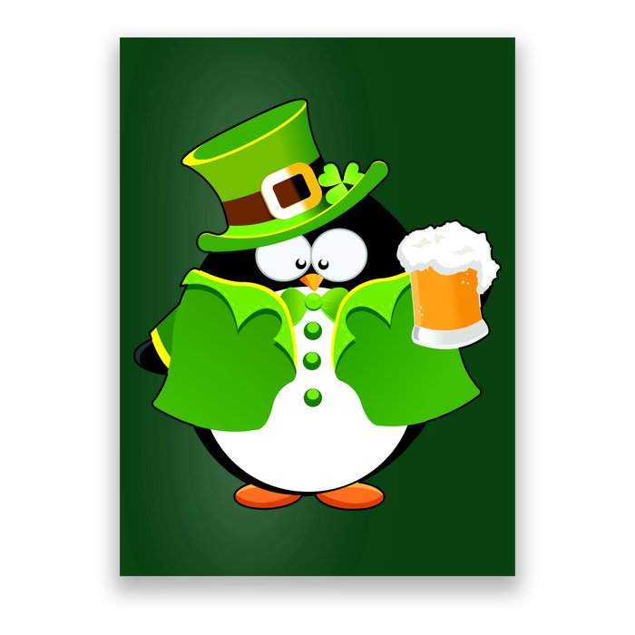 St. Patrack's Day Funny Penguin Drinking Beer Poster
